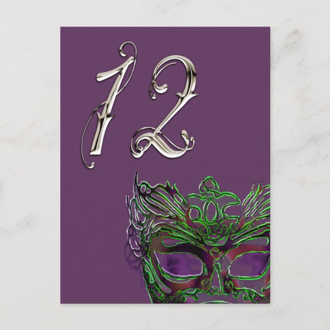 Masquerade Table Number Postcard (Front)