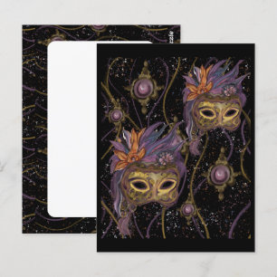 MASQUERADE VENICE  ART      POSTCARD