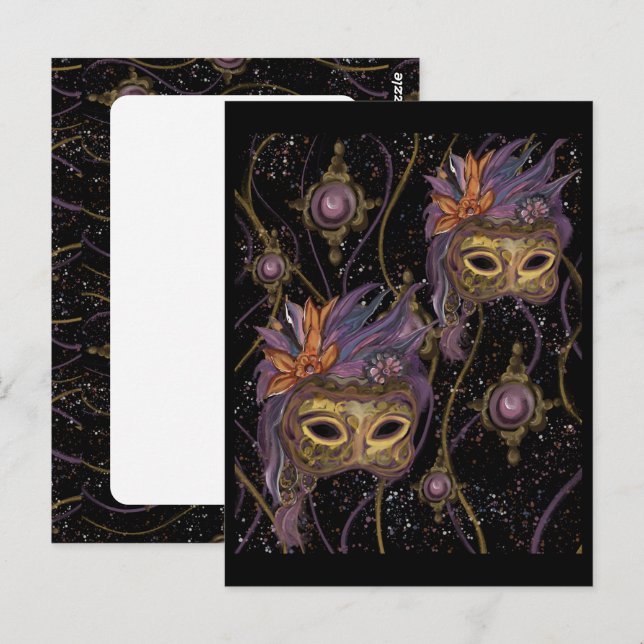 MASQUERADE VENICE  ART      POSTCARD (Front/Back)