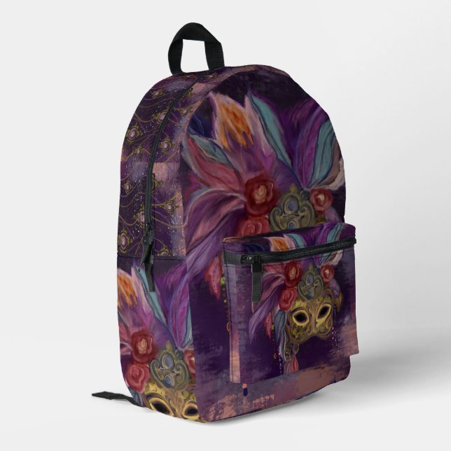 MASQUERADE VENICE  ART      PRINTED BACKPACK (Back Corner Left)