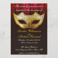 Masquerade Wedding Celebration Fancy Invitation