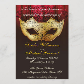 Masquerade Wedding Celebration Fancy Invitation