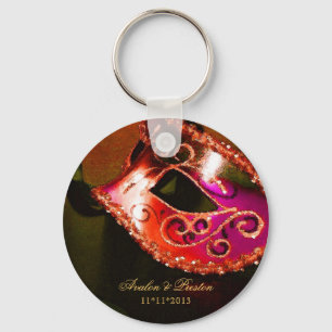 Masquerade Wedding Favour Red Keychain