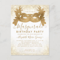 Masquerade White Gold Glitter Dust Birthday Party
