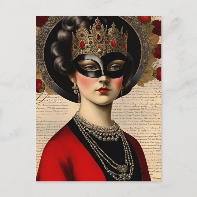  Masquerade  Woman Postcard (Front)