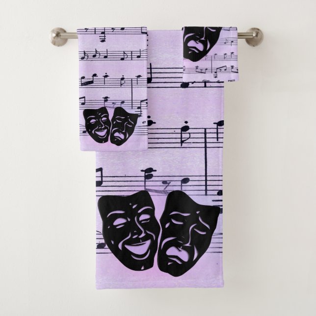 Masques de musique et de théâtre violets (En situation)