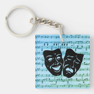 Masques de théâtre de l'art musical bleu unis