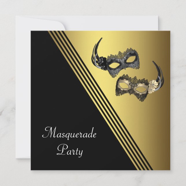 Masques Mardi Gras Masquade Party Invitations Masq (Devant)