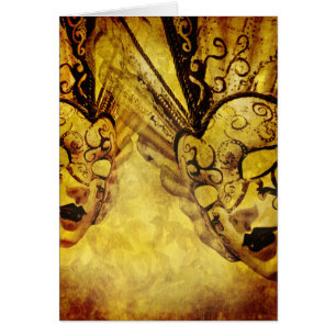 Masques vénitiens vintages dorés