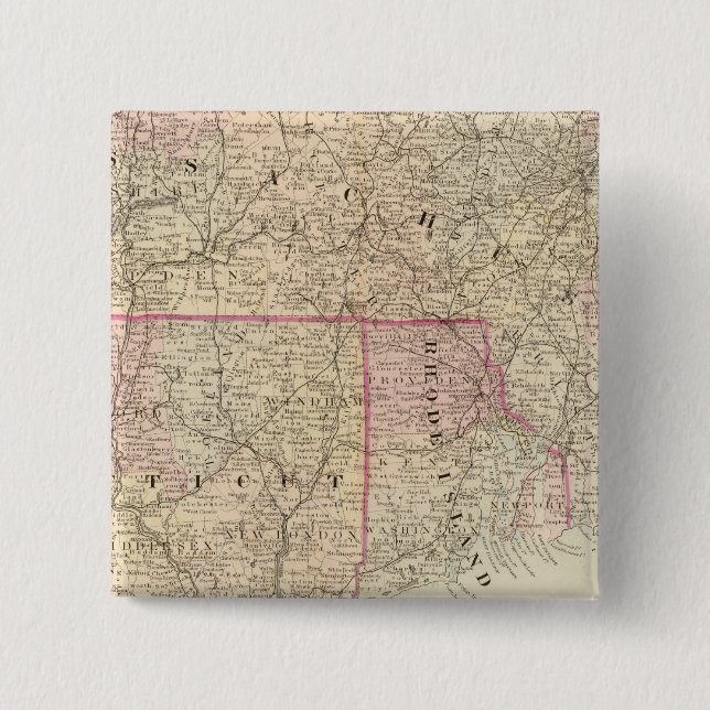Mass, Conn, RI 2 Inch Square Button (Front)