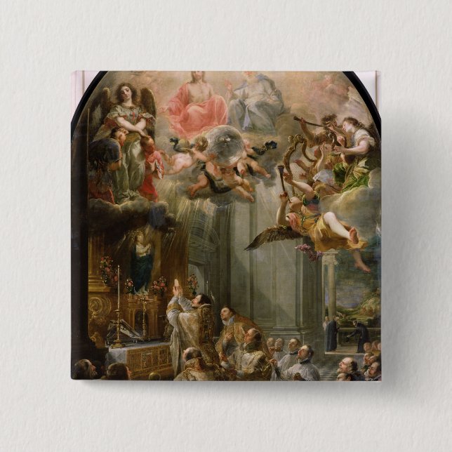 Mass for the Order of Trinitarians, 1666 2 Inch Square Button (Front)
