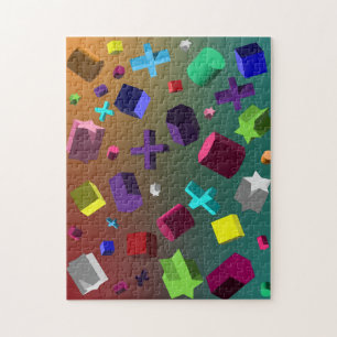 Mass Of Shapes In 3-D Jigsaw Puzzle