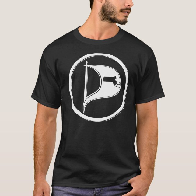 Mass Pirate Flag Dark T-Shirt (Front)
