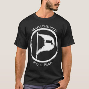 Mass Pirate Flage w/Text Dark T-Shirt