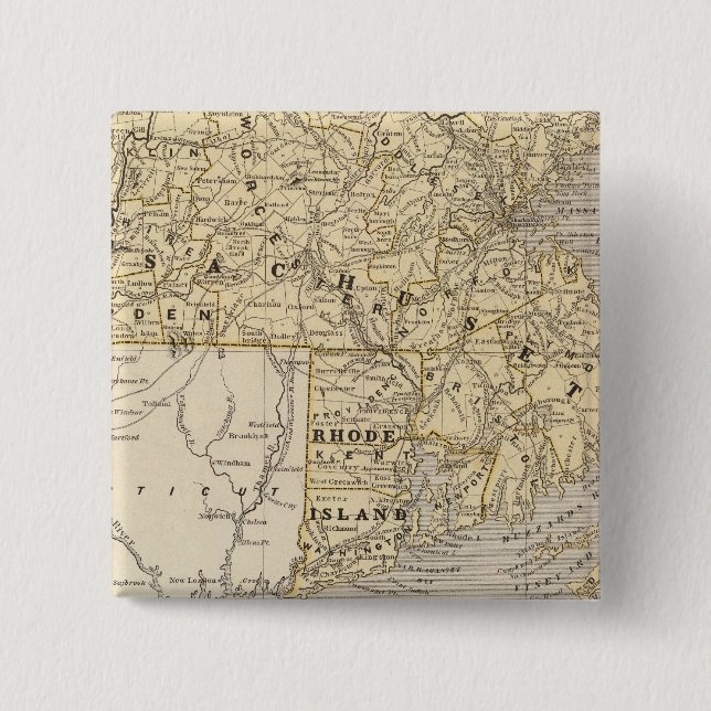 Mass, Rhode Island 2 Inch Square Button (Front)