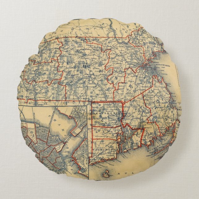 Mass, RI Round Pillow (Front)