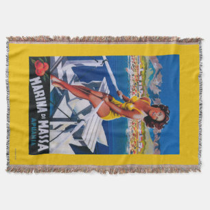 Massa Marina Travel Poster Throw Blanket