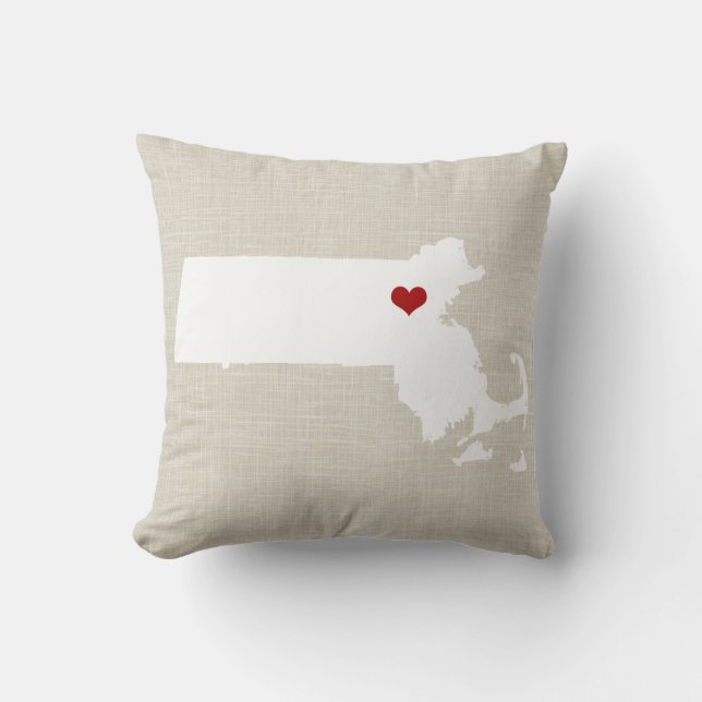 Massachusettes New Home State Pillow 16" x 16" (Front)