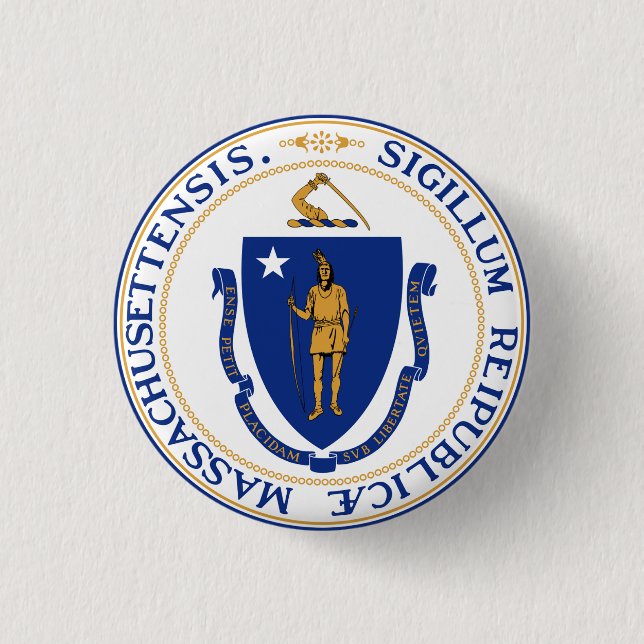 Massachusetts 1 Inch Round Button (Front)