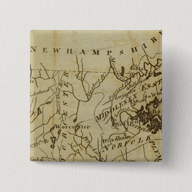 Massachusetts 3 2 inch square button (Front)