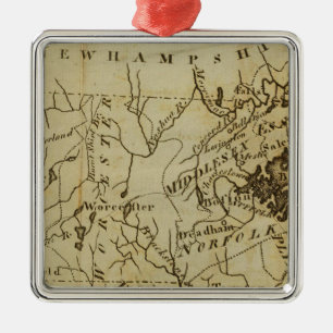 Massachusetts 3 metal ornament