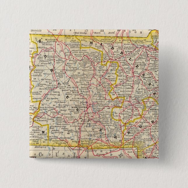 Massachusetts 8 2 inch square button (Front)