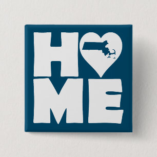 Massachusetts Accueil Heart State Button Badge Pin