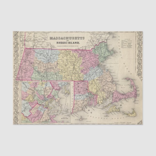 Massachusetts And Rhode Island 2 Tissue Paper (Front)