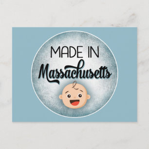 Massachusetts Baby Funny Blue New Boy Carte postal
