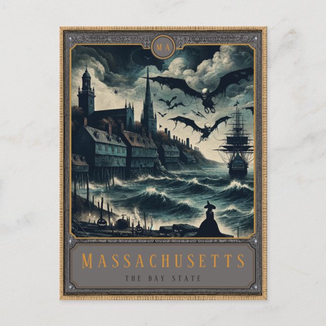 Massachusetts | Carte postale Art gothique (Devant)
