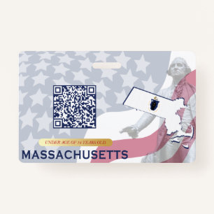 MASSACHUSETTS - Child ID - USA Flag Background Badge