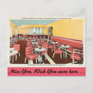 Massachusetts, Cocktail Lounge, New Bedford Postcard