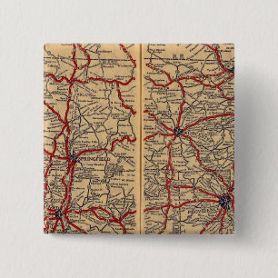 Massachusetts, Connecticut, Rhod Island 2 Inch Square Button