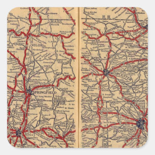 Massachusetts, Connecticut, Rhod Island Square Sticker