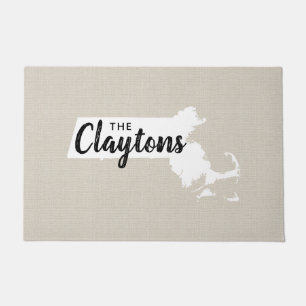 Massachusetts Family Monogram State Doormat