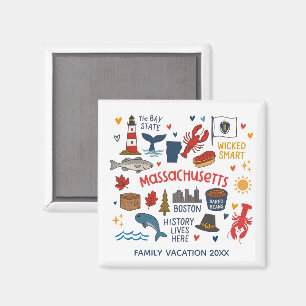 Massachusetts Family Trip Keepsake Custom Magnet