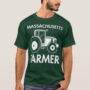Massachusetts Farmer Vintage Men Tractor Farm Loc T-Shirt