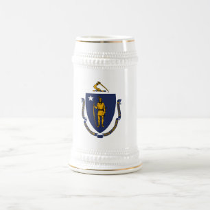 MASSACHUSETTS FLAG BEER STEIN