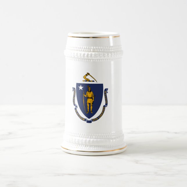 MASSACHUSETTS FLAG BEER STEIN (Center)