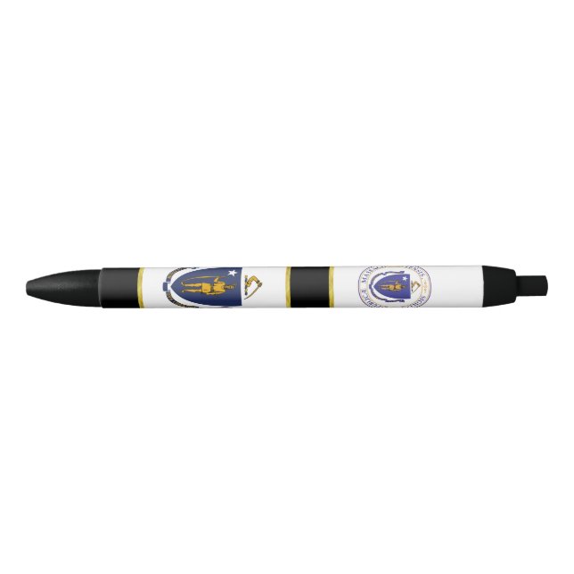 Massachusetts flag black ink pen (Front)