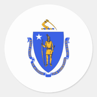 Massachusetts Flag Classic Round Sticker