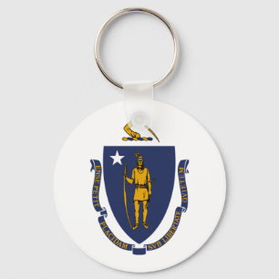 Massachusetts flag keychain