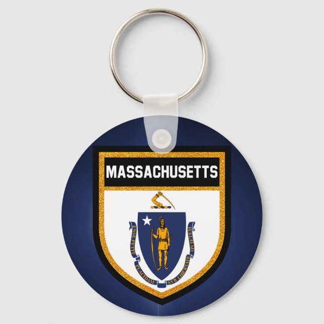 Massachusetts Flag Keychain (Front)