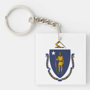 Massachusetts flag keychain