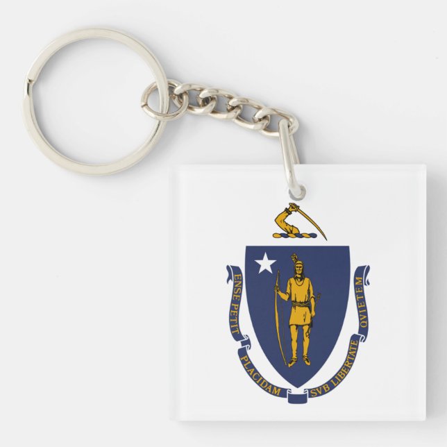 Massachusetts flag keychain (Front)