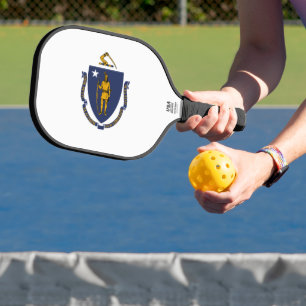 Massachusetts Flag  Pickleball Paddle