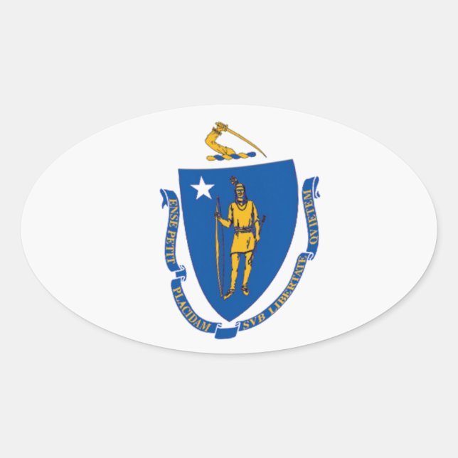 Massachusetts Flag Sticker (Front)