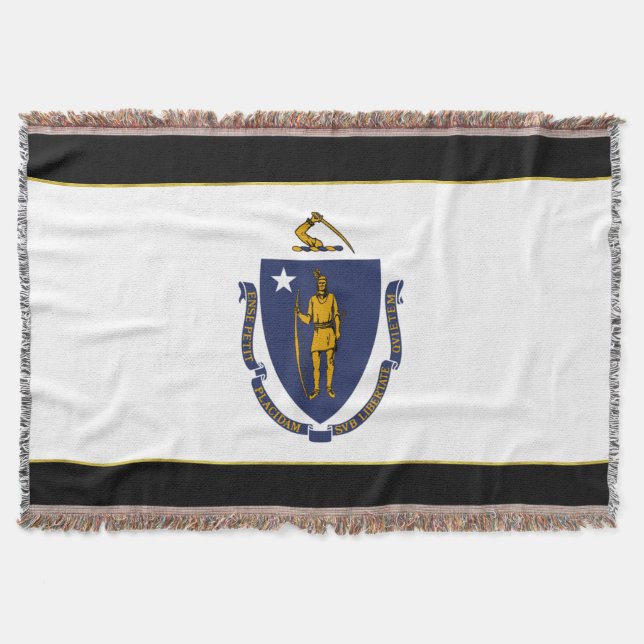 Massachusetts flag throw blanket (Front)