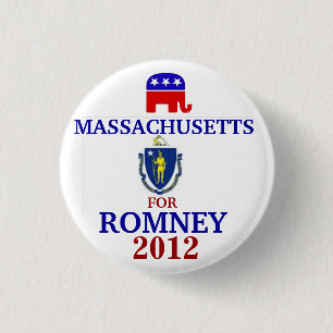 Massachusetts for Romney 2012 1 Inch Round Button
