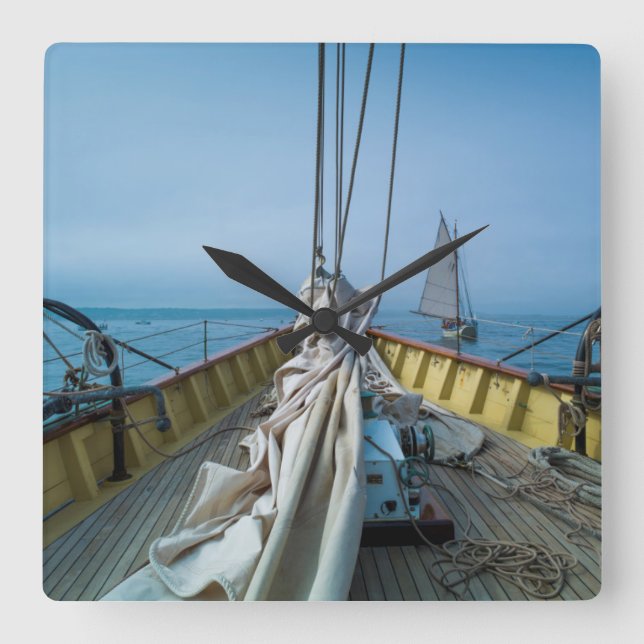 Massachusetts, Gloucester, Schooner Festival 3 Square Wall Clock (Front)